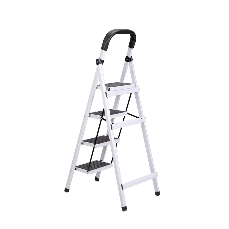 Portable aluminum telescopic steel folding step ladders