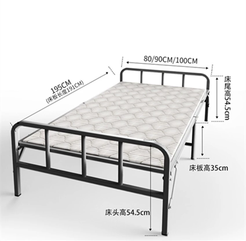 Furniture Single Folding Solid Wood Bed