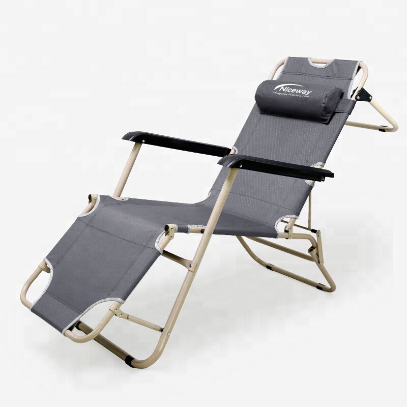 Stainless Steel Folding Chair Adjustable Nap Recliner Chair For Adults Home & Outdoor