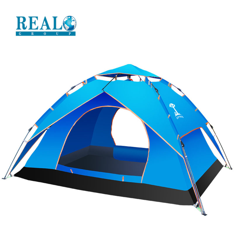 Folding Double Layers 3-4 Peoples Family Camping Tent For Outdoor Activities